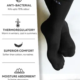 Heelium Unisex Pack of 2 Odour-Free Breathable Bamboo Crew Length Socks image 5