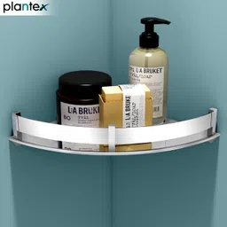 plantex Bathroom Corner Shelf for Wall/Shelf for Bathroom Corner with Railings(9x9 inch) Stainless Steel Wall Shelf-picture-14