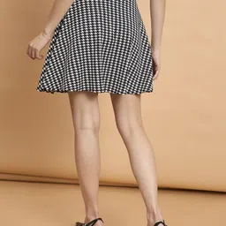 dimpy garments Women Houndstooth Flared Black, White Skirt image 2