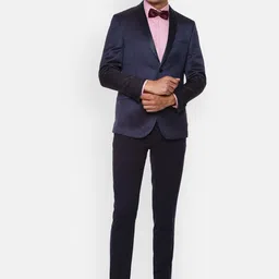 van heusen Men Blazer with Trousers Solid Suit-picture-10