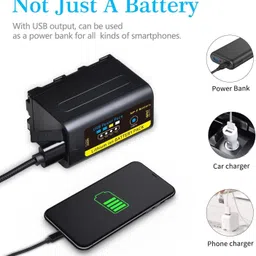 DIGICLIMBER NP-F770 Proo Camera LED Light Rechageable Battery (18200mAh)7.4V For Son-y Camera Battery Charger image 4