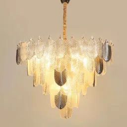 stello Abin White Metal & Glass Empire Chandelier image 3