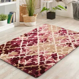 joyrugs by littlelooms Buy Pink Wool Abstract 4 ft x 6 ft Hand Tufted Carpet Carpet-picture-22