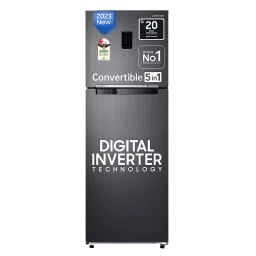 SAMSUNG 301 Litres 2 Star Frost Free Double Door Convertible Refrigerator with Twin Cooling Plus (RT34C4522B1/HL, Black Matt)-picture-22