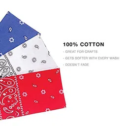 aadikart AadikartPack Of 2 Orange Coloured & White Paisley Printed Cotton Bandanas image 2