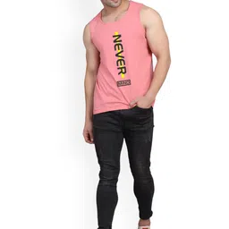 SLOWLORIS Pack Of 2 Typography Printed Pure Cotton Bio-Wash Gym Vests image 4