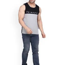 SLOWLORIS Pack Of 2 Printed Sleeveless Bio-Wash Cotton Gym Innerwear Vests image 3