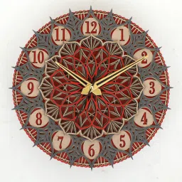 shribalajiarts Laser Cut Design MDF Wall Clock Living Room image 4