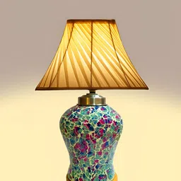 Devansh Off White Glass Traditional Frusturical Shaped Table Lamp image 2