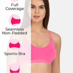 Tweens Pack Of 2 Non Padded Cotton Beginners Sports Bra With All Day Comfort image 5