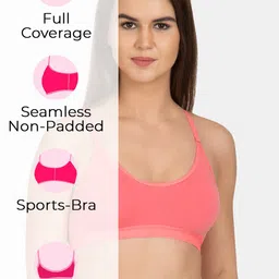 Tweens Pack Of 2 Non Padded Cotton Beginners Sports Bra With All Day Comfort image 5