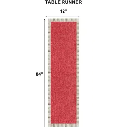 zeba Red & Gold Solid Cotton Blend (12 x 84 ) Table Runner image 3