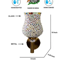 new era Antique Gold Wall Lamp with Mosaic Glass image 5