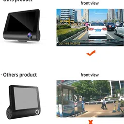 ccmm DVR 4inch 3way 170 Degree/Wide Angle 1080 Video Recorder Screen For Car Black LCD image 5