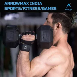 arrowmax Non-Slip Palm Silicone with wrist support weight lifting Gym & Fitness Gloves image 4