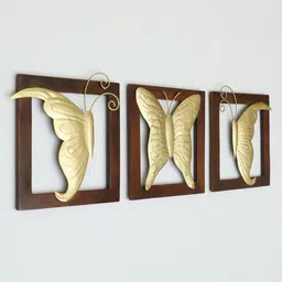 vedas Esther Butterfly Wooden Frame Wall Decor image 3