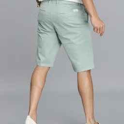 rookies Solid Men Green Chino Shorts image 2