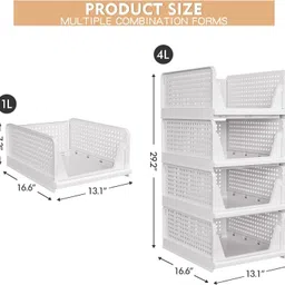 shiswa Pack of 5 Stackable Clothes Organizer Set: Wardrobe, Storage Rack & Drawer Boxes Storage Box image 4