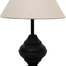 Modern Black Table Lamp, Fabric Printed Shade, Ideal for Bedroom & Living Table Lamp-image-5