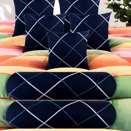urmila creation Microfibre Bolster Pack of 7 Stripes 5 Cushion 2 Bolster-picture-20