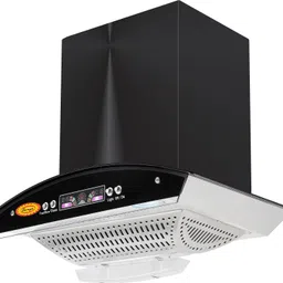 maplin Combo of 4 Burner LPG Cooktop (SQ Prima) and Kitchen Chimney (Eco Push) Auto Clean Wall Mounted Black 1400 CMH Chimney image 4