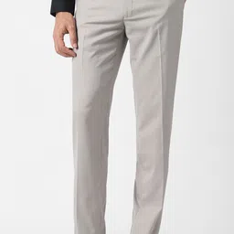 van heusen Men Slim Fit Grey Polyester Trousers-picture-15