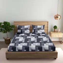 soft-on Polycotton King Flat 180 TC Geometric Bedsheet-picture-17