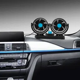 selifaur Mitchell 12V DC Electric Car Fan for Dashboad 360 Degree Rotatable Dual Head Car Auto Cooling Air Fan Use Car, Home, Shop and Office Car Interior Fan image 4