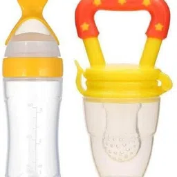 onisha Baby Food Feeder Bottle With Spoon And Silicone Fruit Nibler With Free Bibs 2pcs - Silicone-picture-10