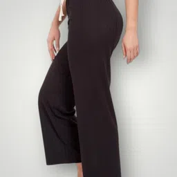 epicdesigns Women Comfort Fit Black Pure Cotton Trousers-picture-27