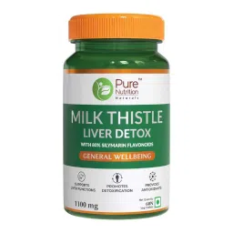 Pure Nutrition Milk Thistle Liver Detox With Silymarin, N-Acetyl L-Cysteine (Nac), Curcumin Extract, Amla Vitamin C For Liver Detoxification And Complete Liver Care - 60 Veg Tablets-image-83