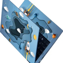 Flipkart SmartBuy Full Body Laptop Skin Sticker - Space Art Light Blue Self Adhesive Vinyl Laptop Decal 15.6-picture-18