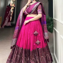 mitrabiz Self Design Semi Stitched Lehenga Choli image 2