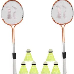 rakso Badmintion Racquet set of 2 pc with 6 shuttle cock Badminton Kit-picture-10