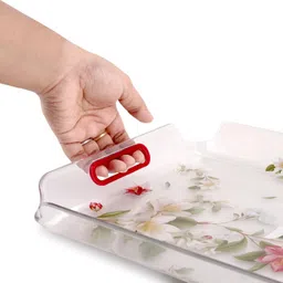 nayasa Modern Transparent Plastic Serving Tray Set of 3 (Small, Medium, Big) | Tray image 2