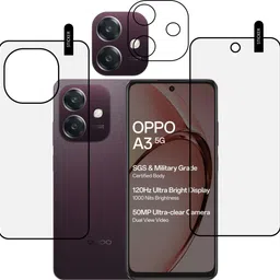 MOBKAVACH Front and Back Tempered Glass for OPPO A3 5G WITH CAMERA LENS PROTECTOR-picture-26