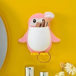 webdealz Plastic Penguin Design Wall Mounted Storage Organizer for Bathroom/Kitchen Etc x2.198 Storage Basket image 4