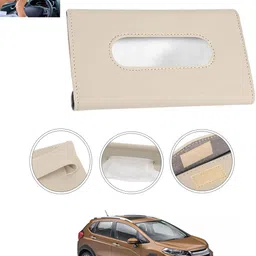 msnp Universal Leatherite Rectangle Beige Tissue Box For Car/office/Home-307 Vehicle Tissue Dispenser-picture-18