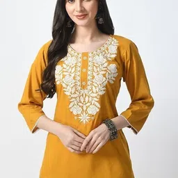 crown king garments Women Embroidered Viscose Rayon Straight Kurta-picture-26