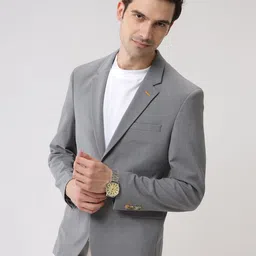 wrogn Men Solid Single Breasted Casual Blazer image 4