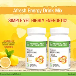 herbalife Afresh Energy Drink – Lemon (50g) | Pack of 2 | Refreshing Energy & Weight Loss Lemon Powder image 2