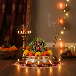 blissto Lord Ganesha Idol for Home Decor Ganpati Murti Showpiece Decorative Showpiece - 8 cm image 5