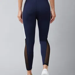 zionity Solid Women Dark Blue Tights image 2
