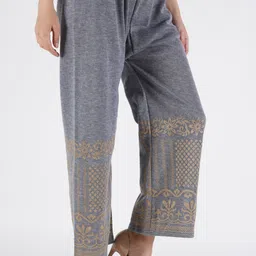 crown king garments Women Relaxed Grey Wool Trousers image 5