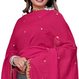 sekmany Silk Blend Embroidered Pink Women Dupatta-picture-41