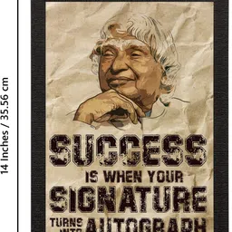 ecraftindia SUCCESS is when your SIGNATURE turns into AUTOGRAPH A. P. J. Abdul Kalam Motivational Quote Satin Matt Texture UV Art Painting Ink 14 inch x 10 inch Painting image 4