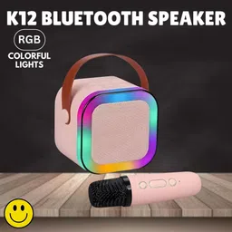 TechElectro K12 (PORTABLE BLUETOOTH SPEAKER)With Karaoke Mic RGB Light, HD Sound E-488 10 W Bluetooth Laptop/Desktop Speaker-image-10