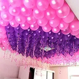 amit marketing Solid HD Big Size 50 pcs Metallic/Latex Purple and Pink Balloons , Theme Party, Party Decoration , Birthday Party Pack of 50 Balloons Balloon-picture-10