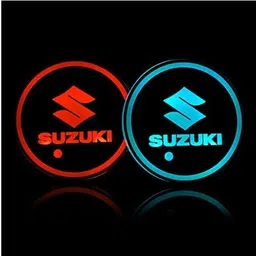 Car LED Logo Cup Holder 7 Colors Changing Atmosphere Lamp For Suzuki Car Fancy Lights-image-0
