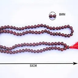 apnisanskriti Chandan Mala Brown Sandalwood Mala (108+1 Beads, Lab Certified), Pack of 1 Wood Chain image 2